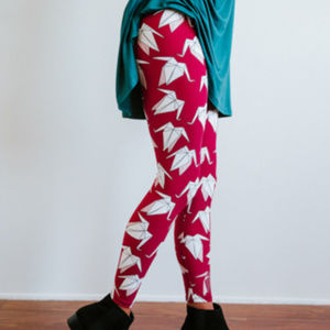 Folding Paper Cranes Adult Leggings
